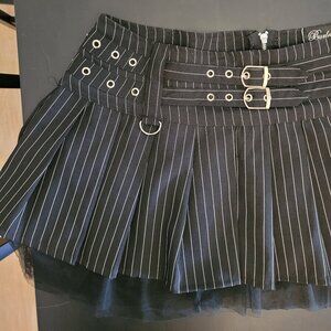 Like New Burleska Size 2XL Pinstriped Skirt with Metal Hardware details Goth